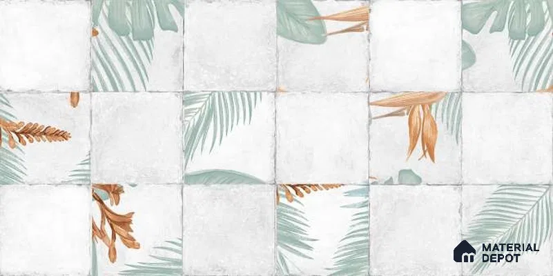 Highlighter Wall Tile TL 06629 Glory Fern Gluv 4 ft x 2 ft Vitrified Matte Finish - 9 mm | (Random 1) | Suitable For Bathroom, Accent/Feature Wall, Foyer