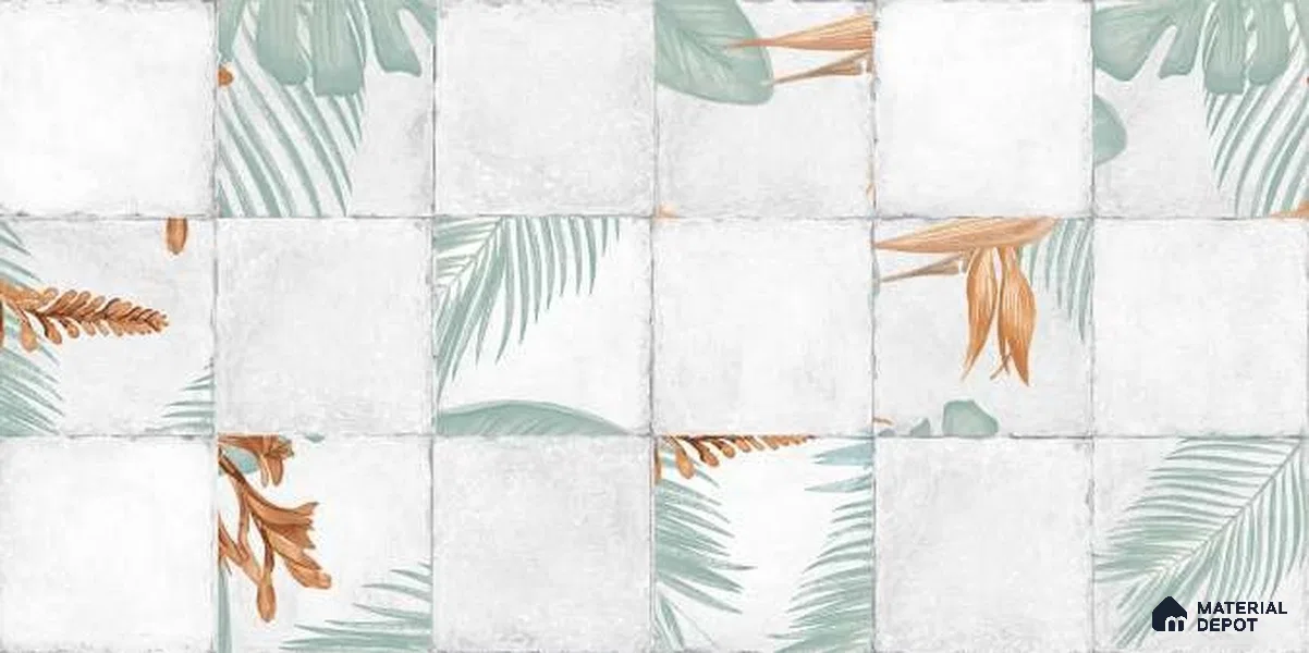 Highlighter Wall Tile TL 06629 Glory Fern Gluv 4 ft x 2 ft Vitrified Matte Finish - 9 mm | (Random 1) | Suitable For Bathroom, Accent/Feature Wall, Foyer