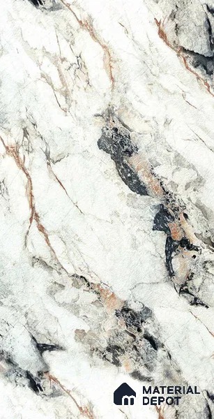 White Marble Look LM 18819 8 ft x 4 ft Texture Finish Decorative Laminate - 1 mm | Suitable for TV Unit, Wardrobe, Kitchen Cabinets