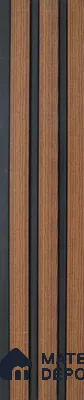 Brown Wooden Louver PN 06305 8 ft x 4.9 inch Charcoal Panel - 12 mm | Suitable for Feature Wall, TV Unit & Living Room | Width is Subjected to 5% Variation