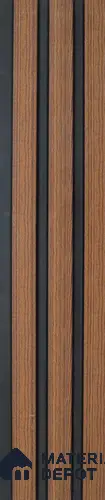 Brown Wooden Louver PN 06305 8 ft x 4.9 inch Charcoal Panel - 12 mm | Suitable for Feature Wall, TV Unit & Living Room | Width is Subjected to 5% Variation