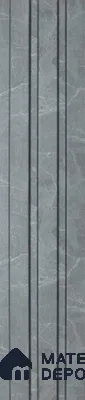 Grey Stone Louver PN 06306 8 ft x 4.9 inch Charcoal Panel - 12 mm | Suitable for Feature Wall, TV Unit & Living Room | Width is Subjected to 5% Variation