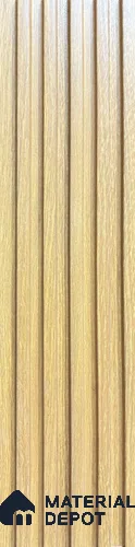 Beige Wooden Louver PN 06317 8 ft x 4.9 inch Charcoal Panel - 12 mm | Suitable for Feature Wall, TV Unit & Living Room | Width is Subjected to 5% Variation