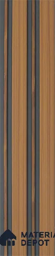 Brown Patterned Louver PN 06321 8 ft x 4.9 inch Charcoal Panel - 12 mm | Suitable for Feature Wall, TV Unit & Living Room | Width is Subjected to 5% Variation