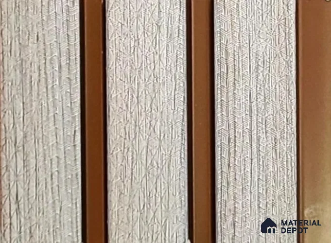 Beige Patterned Louver PN 05323 8 ft x 4.9 inch Charcoal Panel - 12 mm | Suitable for Feature Wall, TV Unit & Living Room | Width is Subjected to 5% Variation