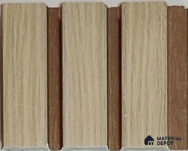 Brown Wooden Louver PN 02166 8 ft x 4.9 inch Charcoal Panel - 12 mm | Suitable for Feature Wall, TV Unit & Living Room | Width is Subjected to 5% Variation