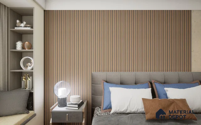 Wenge Wooden Louver SA 1003 8 ft x 4.9 inch Charcoal Panel -  mm | Suitable for Feature Wall, TV Unit & Living Room | Width is Subjected to 5% Variation