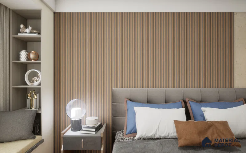 Wenge Wooden Louver SA 1003 8 ft x 4.9 inch Charcoal Panel -  mm | Suitable for Feature Wall, TV Unit & Living Room | Width is Subjected to 5% Variation