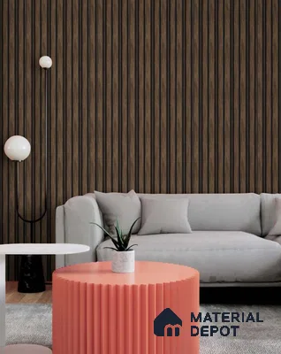 Wenge Marble Louver SA 1007 8 ft x 4.9 inch Charcoal Panel -  mm | Suitable for Feature Wall, TV Unit & Living Room | Width is Subjected to 5% Variation
