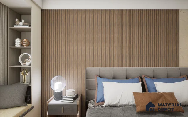 Brown Wooden Louver SA 1008 8 ft x 4.9 inch Charcoal Panel -  mm | Suitable for Feature Wall, TV Unit & Living Room | Width is Subjected to 5% Variation