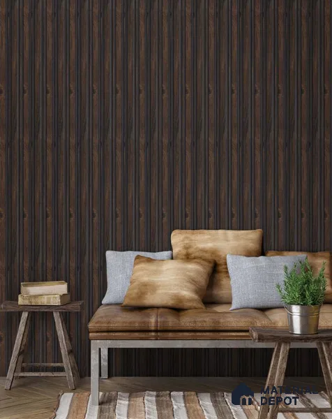 Wenge Wooden Louver SA 1011 8 ft x 4.9 inch Charcoal Panel -  mm | Suitable for Feature Wall, TV Unit & Living Room | Width is Subjected to 5% Variation