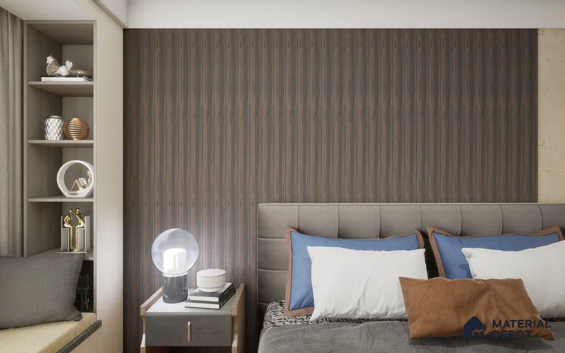 Wenge Wooden Louver SA 1011 8 ft x 4.9 inch Charcoal Panel -  mm | Suitable for Feature Wall, TV Unit & Living Room | Width is Subjected to 5% Variation