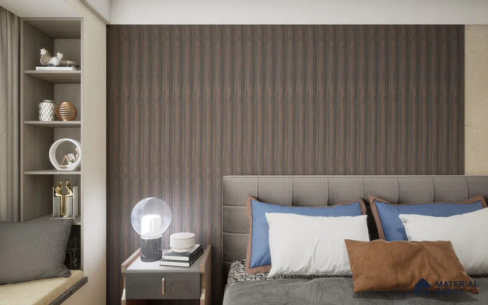 Wenge Wooden Louver SA 1011 8 ft x 4.9 inch Charcoal Panel -  mm | Suitable for Feature Wall, TV Unit & Living Room | Width is Subjected to 5% Variation