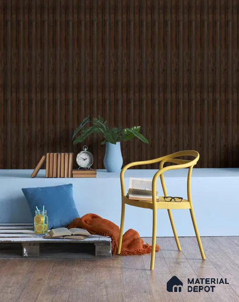Wenge Wooden Louver SA 1012 8 ft x 4.9 inch Charcoal Panel -  mm | Suitable for Feature Wall, TV Unit & Living Room | Width is Subjected to 5% Variation