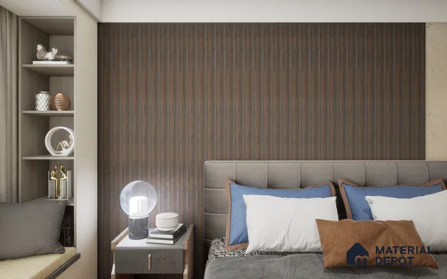 Wenge Wooden Louver SA 1012 8 ft x 4.9 inch Charcoal Panel -  mm | Suitable for Feature Wall, TV Unit & Living Room | Width is Subjected to 5% Variation