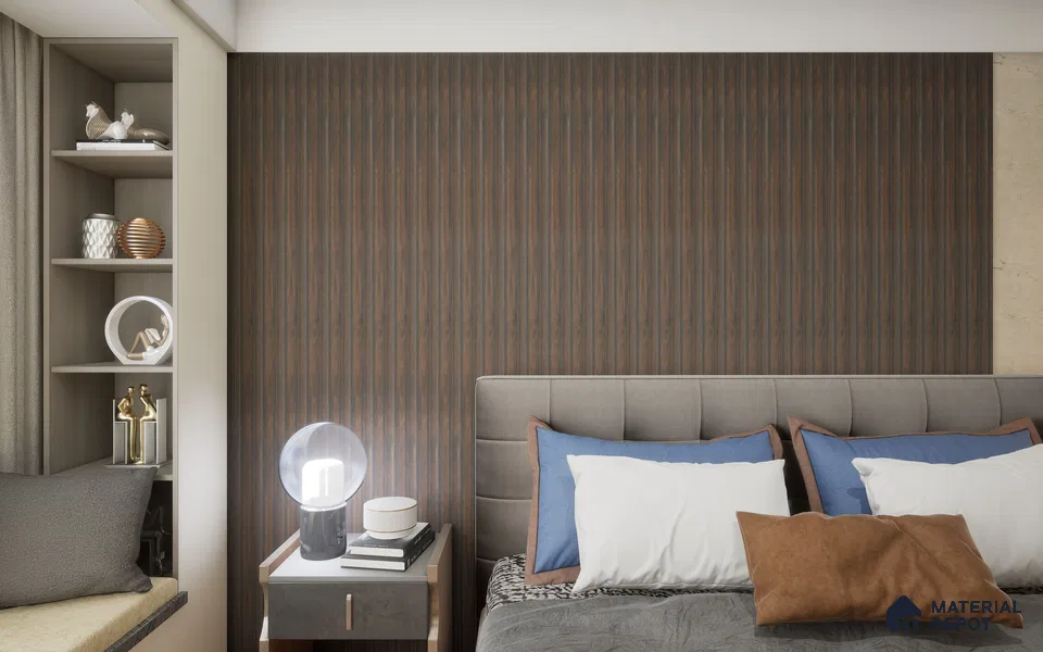 Wenge Wooden Louver SA 1012 8 ft x 4.9 inch Charcoal Panel -  mm | Suitable for Feature Wall, TV Unit & Living Room | Width is Subjected to 5% Variation