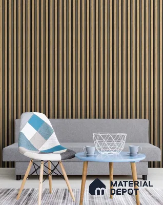 Beige Wooden Louver SA 1013 8 ft x 4.9 inch Charcoal Panel -  mm | Suitable for Feature Wall, TV Unit & Living Room | Width is Subjected to 5% Variation