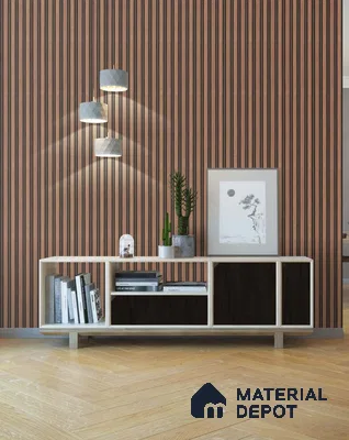 Brown Charcoal Louvers/Panels Display Clads Series | 8 ft x 5 inch | PN 07613