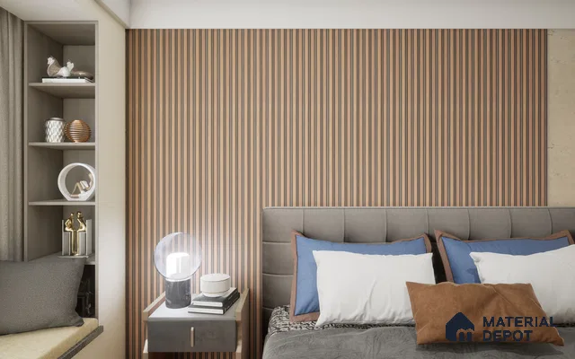 Brown Wooden Louver SA 1017 8 ft x 4.9 inch Charcoal Panel -  mm | Suitable for Feature Wall, TV Unit & Living Room | Width is Subjected to 5% Variation