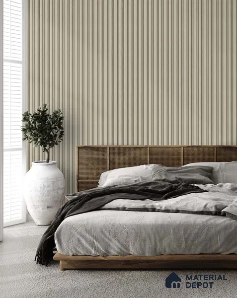 White Wooden Louver SA 1024 8 ft x 4.9 inch Charcoal Panel -  mm | Suitable for Feature Wall, TV Unit & Living Room | Width is Subjected to 5% Variation