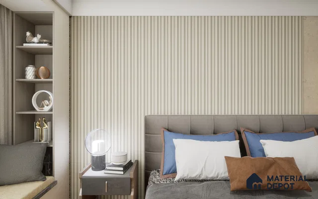 White Wooden Louver SA 1024 8 ft x 4.9 inch Charcoal Panel -  mm | Suitable for Feature Wall, TV Unit & Living Room | Width is Subjected to 5% Variation