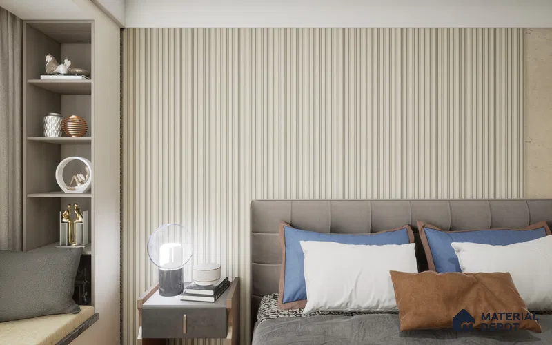 White Wooden Louver SA 1024 8 ft x 4.9 inch Charcoal Panel -  mm | Suitable for Feature Wall, TV Unit & Living Room | Width is Subjected to 5% Variation