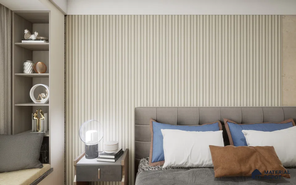 White Wooden Louver SA 1024 8 ft x 4.9 inch Charcoal Panel -  mm | Suitable for Feature Wall, TV Unit & Living Room | Width is Subjected to 5% Variation