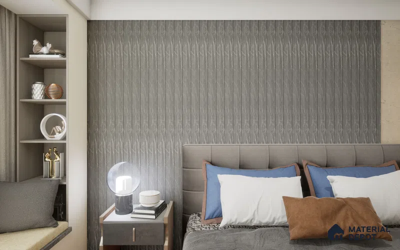Grey Wooden Louver SA 2002 8 ft x 4.9 inch Charcoal Panel - mm | Suitable for Feature Wall, TV Unit & Living Room | Width is Subjected to 5% Variation