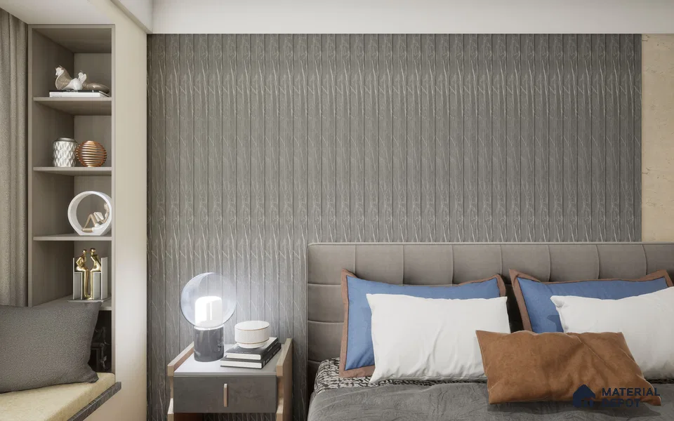 Grey Wooden Louver SA 2002 8 ft x 4.9 inch Charcoal Panel -  mm | Suitable for Feature Wall, TV Unit & Living Room | Width is Subjected to 5% Variation