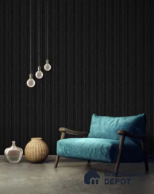 Black Marble Louver SA 2004 8 ft x 4.9 inch Charcoal Panel -  mm | Suitable for Feature Wall, TV Unit & Living Room | Width is Subjected to 5% Variation