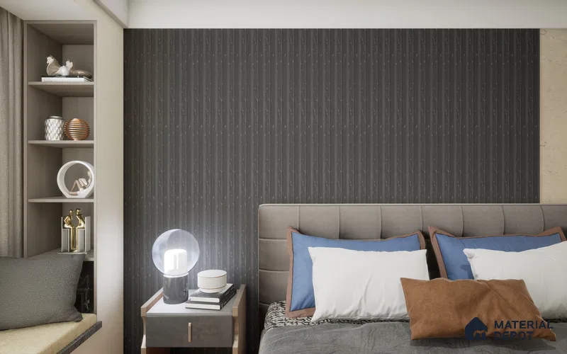 Black Marble Louver SA 2004 8 ft x 4.9 inch Charcoal Panel - mm | Suitable for Feature Wall, TV Unit & Living Room | Width is Subjected to 5% Variation