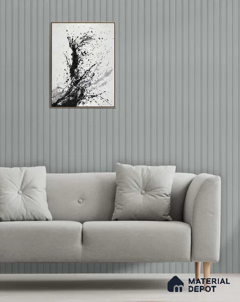White Plain Colour Louver SA 4001 8 ft x 4.9 inch Charcoal Panel -  mm | Suitable for Feature Wall, TV Unit & Living Room | Width is Subjected to 5% Variation