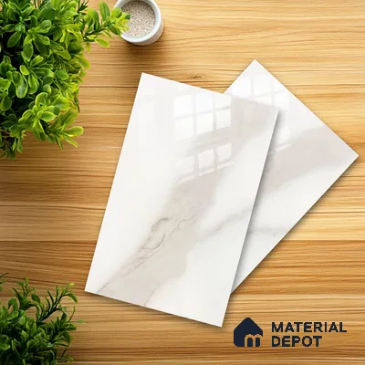 Ferrero 1B 0717 White Bianco 8 ft x 4 ft Marble Series High Gloss Finish Acrylic Laminate - 1.5 mm (LM 01109) | Matching Edgeband Code - 717 |  Suitable for TV Unit, Wardrobe, Kitchen Cabinets