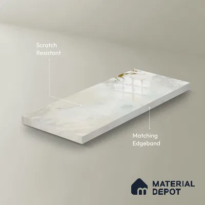 Ferrero 1B 0723 Gold Horizon 8 ft x 4 ft Lazer Marble Series High Gloss Finish Acrylic Laminate - 1.5 mm (LM 01113) | Matching Edgeband Code - 723 |  Suitable for TV Unit, Wardrobe, Kitchen Cabinets