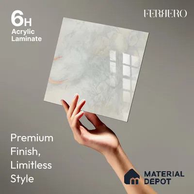 Ferrero 1B 0724 Copper Mist 8 ft x 4 ft Lazer Marble Series High Gloss Finish Acrylic Laminate - 1.5 mm (LM 01114) | Matching Edgeband Code - 724 |  Suitable for TV Unit, Wardrobe, Kitchen Cabinets