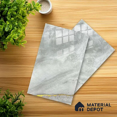 Ferrero 1B 0725 Cloud Vein 8 ft x 4 ft Lazer Marble Series High Gloss Finish Acrylic Laminate - 1.5 mm (LM 01115) | Matching Edgeband Code - 725 |  Suitable for TV Unit, Wardrobe, Kitchen Cabinets