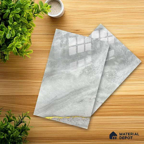 Ferrero 1B 0725 Cloud Vein 8 ft x 4 ft Lazer Marble Series High Gloss Finish Acrylic Laminate - 1.5 mm (LM 01115) | Matching Edgeband Code - 725 |  Suitable for TV Unit, Wardrobe, Kitchen Cabinets