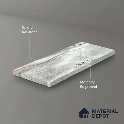 Ferrero 1B 0726 Copper Veil 8 ft x 4 ft Lazer Marble Series High Gloss Finish Acrylic Laminate - 1.5 mm (LM 01116) | Matching Edgeband Code - 726 |  Suitable for TV Unit, Wardrobe, Kitchen Cabinets