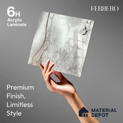Ferrero 1B 0726 Copper Veil 8 ft x 4 ft Lazer Marble Series High Gloss Finish Acrylic Laminate - 1.5 mm (LM 01116) | Matching Edgeband Code - 726 |  Suitable for TV Unit, Wardrobe, Kitchen Cabinets