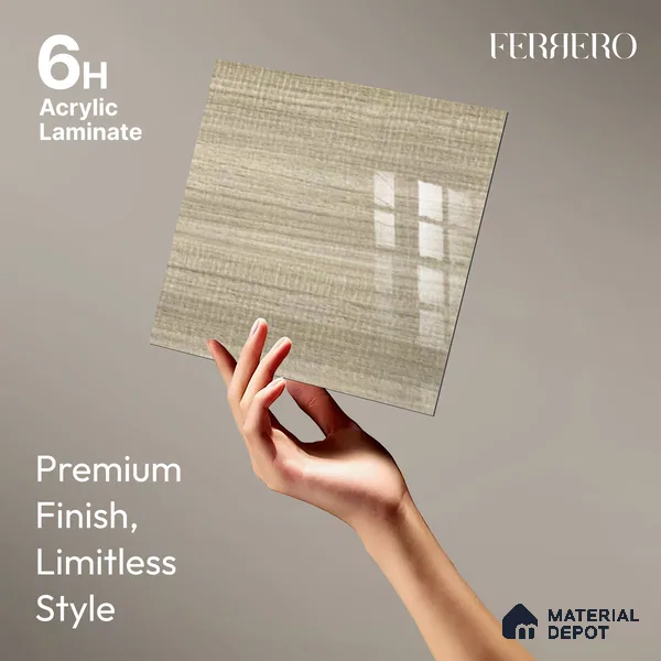 Wooden Look 716 8 ft x 4 ft Wooden Series High Gloss Finish Acrylic Laminate - 1.5 mm | Suitable for TV Unit, Wardrobe, Kitchen Cabinets