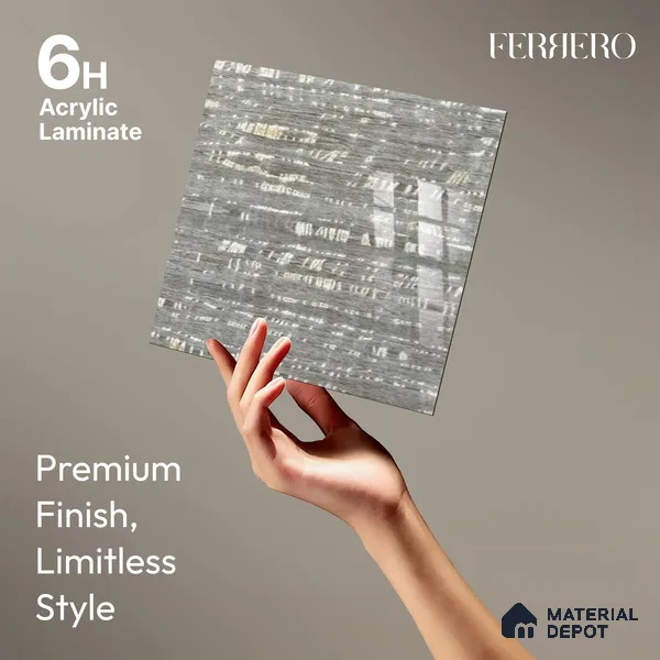Wooden Look 719 8 ft x 4 ft Wooden Series High Gloss Finish Acrylic Laminate - 1.5 mm | Suitable for TV Unit, Wardrobe, Kitchen Cabinets