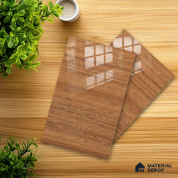 Wooden Look 714 8 ft x 4 ft Wooden Series High Gloss Finish Acrylic Laminate - 1.5 mm | Suitable for TV Unit, Wardrobe, Kitchen Cabinets