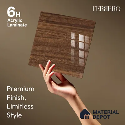 Wooden Look 715 8 ft x 4 ft Wooden Series High Gloss Finish Acrylic Laminate - 1.5 mm | Suitable for TV Unit, Wardrobe, Kitchen Cabinets