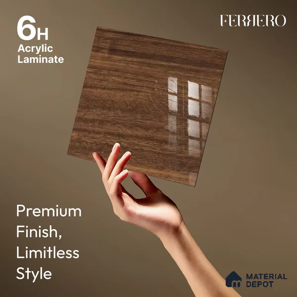Wooden Look 715 8 ft x 4 ft Wooden Series High Gloss Finish Acrylic Laminate - 1.5 mm | Suitable for TV Unit, Wardrobe, Kitchen Cabinets