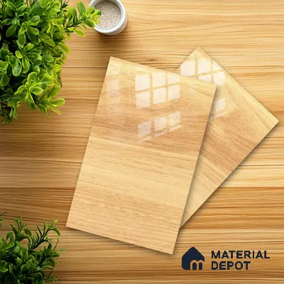 Wooden Look Ferrero 1B 0702 Blonde Oak 8 ft x 4 ft Wooden Series High Gloss Finish Acrylic Laminate - 1.5 mm (LM 01121) | Matching Edgeband Code - 702 | Suitable for TV Unit, Wardrobe, Kitchen Cabinets