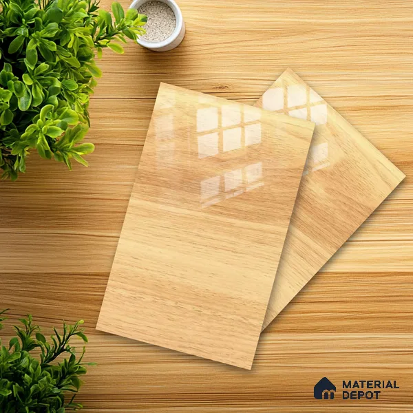 Wooden Look Ferrero 1B 0702 Blonde Oak 8 ft x 4 ft Wooden Series High Gloss Finish Acrylic Laminate - 1.5 mm (LM 01121) | Matching Edgeband Code - 702 | Suitable for TV Unit, Wardrobe, Kitchen Cabinets