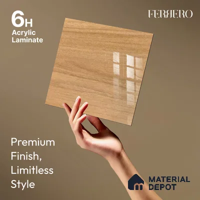 Wooden Look 703 8 ft x 4 ft Wooden Series High Gloss Finish Acrylic Laminate - 1.5 mm | Suitable for TV Unit, Wardrobe, Kitchen Cabinets