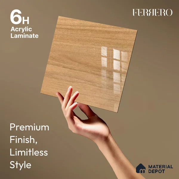 Wooden Look 703 8 ft x 4 ft Wooden Series High Gloss Finish Acrylic Laminate - 1.5 mm | Suitable for TV Unit, Wardrobe, Kitchen Cabinets