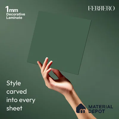 Ferrero 1A 0202 SMT Misty Cyan 8 ft x 4 ft Super Matte Finish Decorative Laminate - 1 mm | Suitable for Living Room, Bedroom, Kitchen, Bathroom, TV Unit, Wardrobe, Hotel, Restaurant, Office