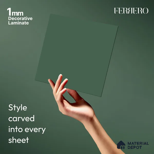 Ferrero 1A 0202 SMT Misty Cyan 8 ft x 4 ft Super Matte Finish Decorative Laminate - 1 mm | Suitable for Living Room, Bedroom, Kitchen, Bathroom, TV Unit, Wardrobe, Hotel, Restaurant, Office